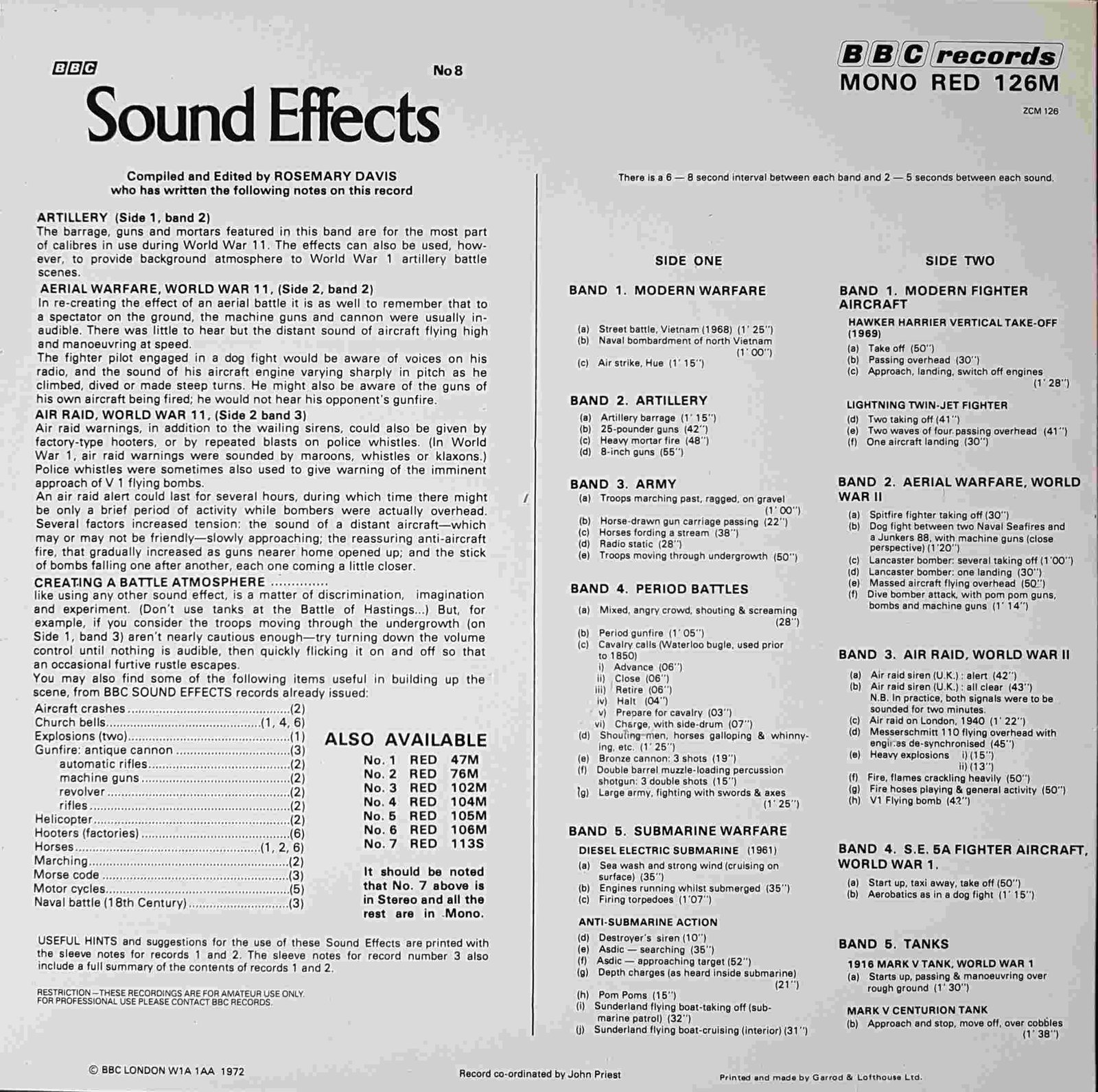 Back cover of RED 126